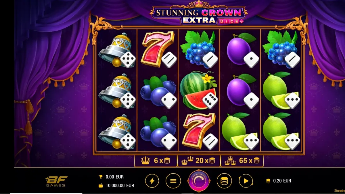 Slot Stunning Crown Extra Dice com tema real e pedras preciosas
